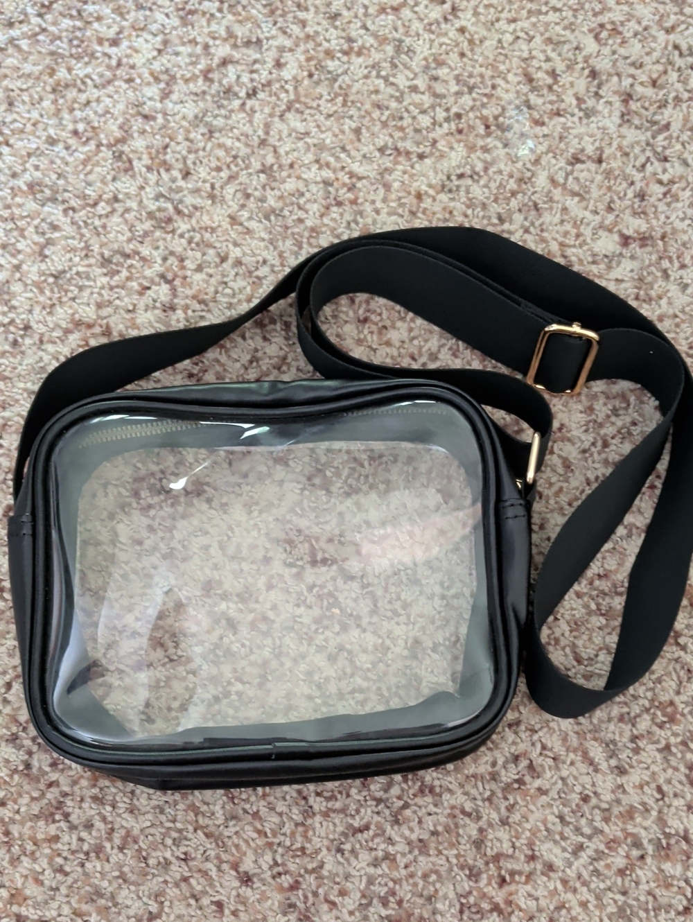 Universal Thread Black Trim Clear Crossbody Bag with Gold Hardware